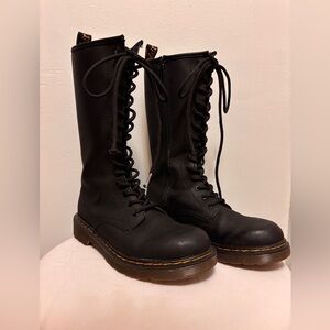 Dr. Martens Kids Lace-Up Tall High Top Combat Boots - Sz 3. EUC